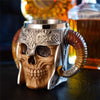 Draugr Skull of your Enemy Beer Mug | Engraved Resin &amp; Stainless Steel Tankard - 400ml for Epic Brew Enthusiasts