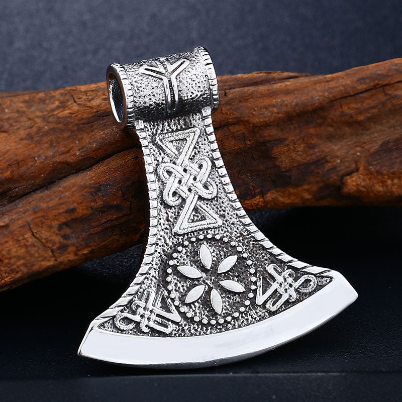 Runed Axe Pendant and Chain | 316L Stainless Steel