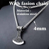 Runed Axe Pendant and Chain | 316L Stainless Steel