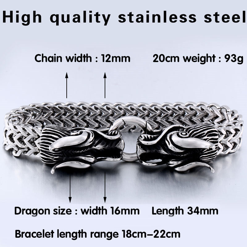 Dragon Head Chain Bracelet | 316L Stainless Steel